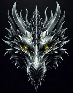 Dragon Head 02  - ezüst sárkány