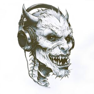 Démon fülessel - Demon with headset